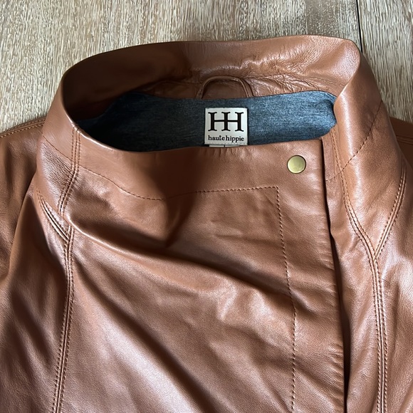 HH haute hippie Leather Jacket Size L - Picture 4 of 16